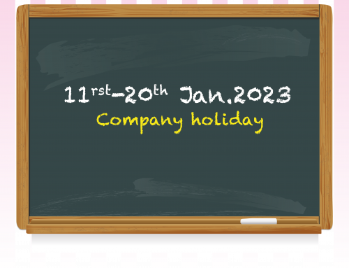 Company holidays from 11. 1. to 20.1.2023